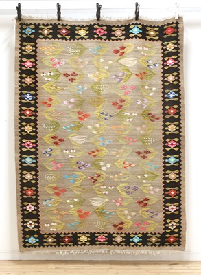 Lot 446 - A Ukrainian flatweave wool rug