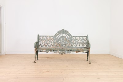 Lot 668 - A Victorian painted cast iron garden bench