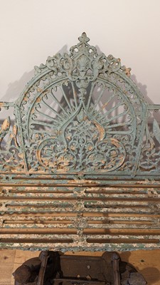 Lot 668 - A Victorian painted cast iron garden bench