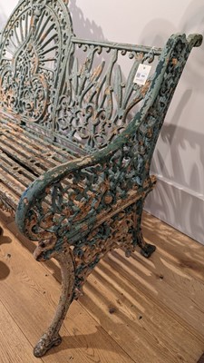 Lot 668 - A Victorian painted cast iron garden bench