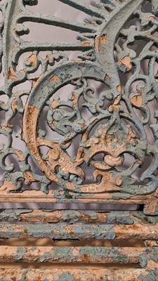 Lot 668 - A Victorian painted cast iron garden bench