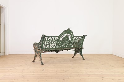 Lot 668 - A Victorian painted cast iron garden bench