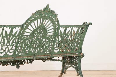 Lot 668 - A Victorian painted cast iron garden bench