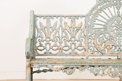 Lot 668 - A Victorian painted cast iron garden bench