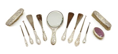 Lot 74 - A collection of silver dressing table items