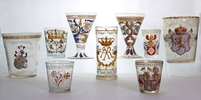 Lot 229 - A group of enamelled Historismus glass