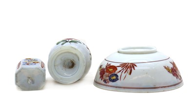 Lot 227 - A group of opaque white and enamelled glass items