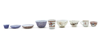 Lot 228 - A group of opaque white and enamelled glass items