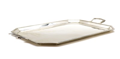Lot 3 - A silver twin-handled tray