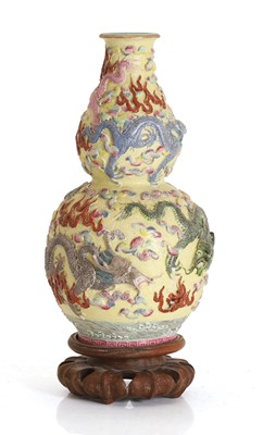 Lot 59 - A Chinese famille rose double gourd vase