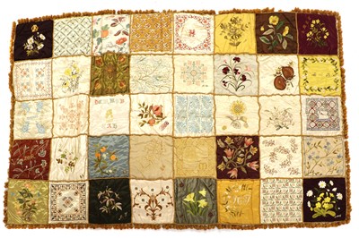 Lot 369A - A Victorian hand-embroidered quilt