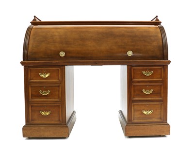 Lot 491 - A Victorian mahogany cylinder desk