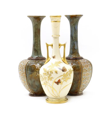 Lot 137 - A Royal Worcester porcelain blush ivory vase