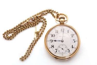 Lot 415 - A 9ct gold Hamilton top wind open-faced pocket watch