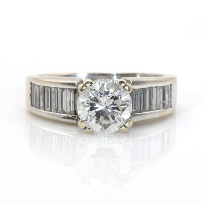 Lot 115 - A white gold single stone diamond ring