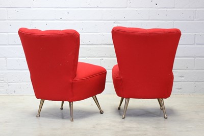 Lot 338 - A pair of Italian slipper chairs