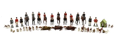 Lot 221 - A collection of Britains painted lead hunting figures