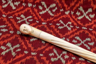Lot 341 - A carved narwhal walking stick