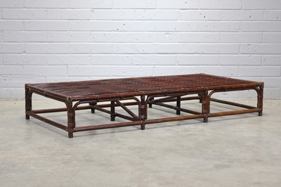 Lot 444 - A stained bamboo and rattan daybed