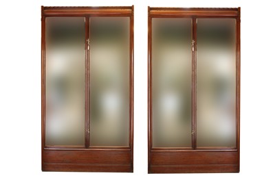 Lot 486 - A pair of large mahogany display cabinets