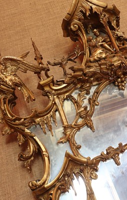 Lot 52 - ☘ A giltwood mirror of Chippendale style