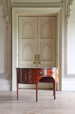 Lot 30 - ☘ A late George III mahogany bow-front sideboard