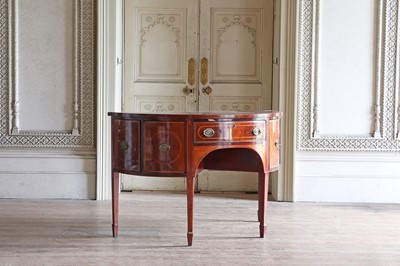 Lot 30 - ☘ A late George III mahogany bow-front sideboard