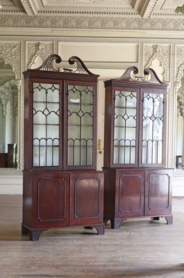 Lot 228 - ☘ A pair of mahogany display cabinets