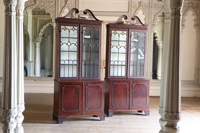 Lot 228 - ☘ A pair of mahogany display cabinets