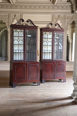 Lot 228 - ☘ A pair of mahogany display cabinets