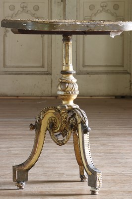 Lot 137 - ☘ A Victorian giltwood and composition tripod table