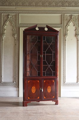 Lot 231 - ☘ A George III-style mahogany standing corner cupboard