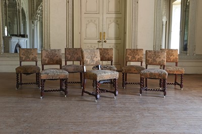 Lot 232 - ☘ A set of eight Victorian stained oak side chairs