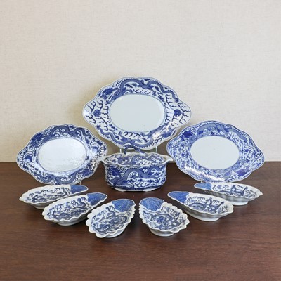 Lot 113 - A part collection of a Chinese blue and white dinner service