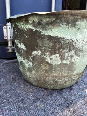 Lot 414 - A collection of five Victorian copper garden troughs