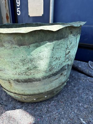 Lot 414 - A collection of five Victorian copper garden troughs