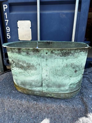 Lot 414 - A collection of five Victorian copper garden troughs