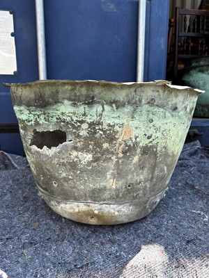 Lot 414 - A collection of five Victorian copper garden troughs