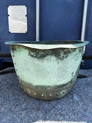 Lot 414 - A collection of five Victorian copper garden troughs