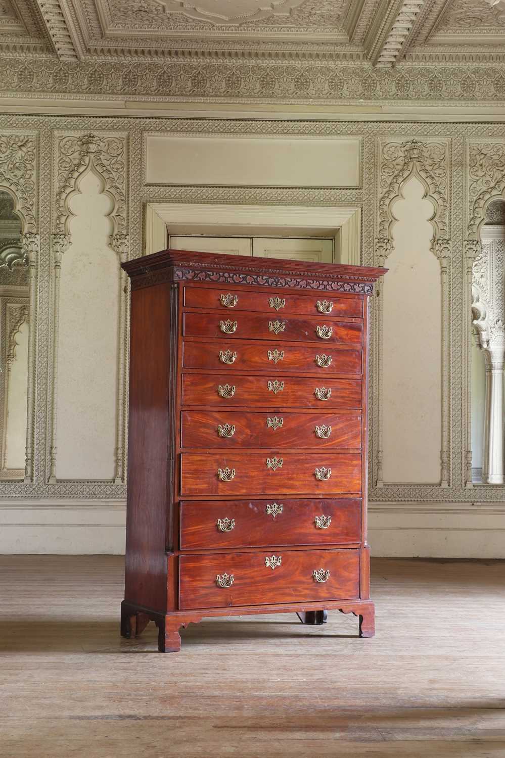 Lot 5 - ☘ A George III mahogany tallboy