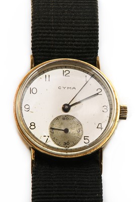 Lot 417 - A 14ct gold Cyma mechanical wristwatch