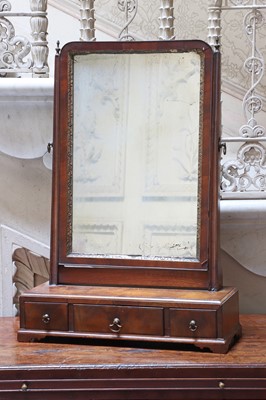 Lot 143 - ☘ A walnut dressing table mirror