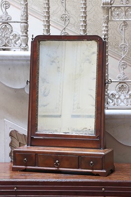 Lot 143 - ☘ A walnut dressing table mirror