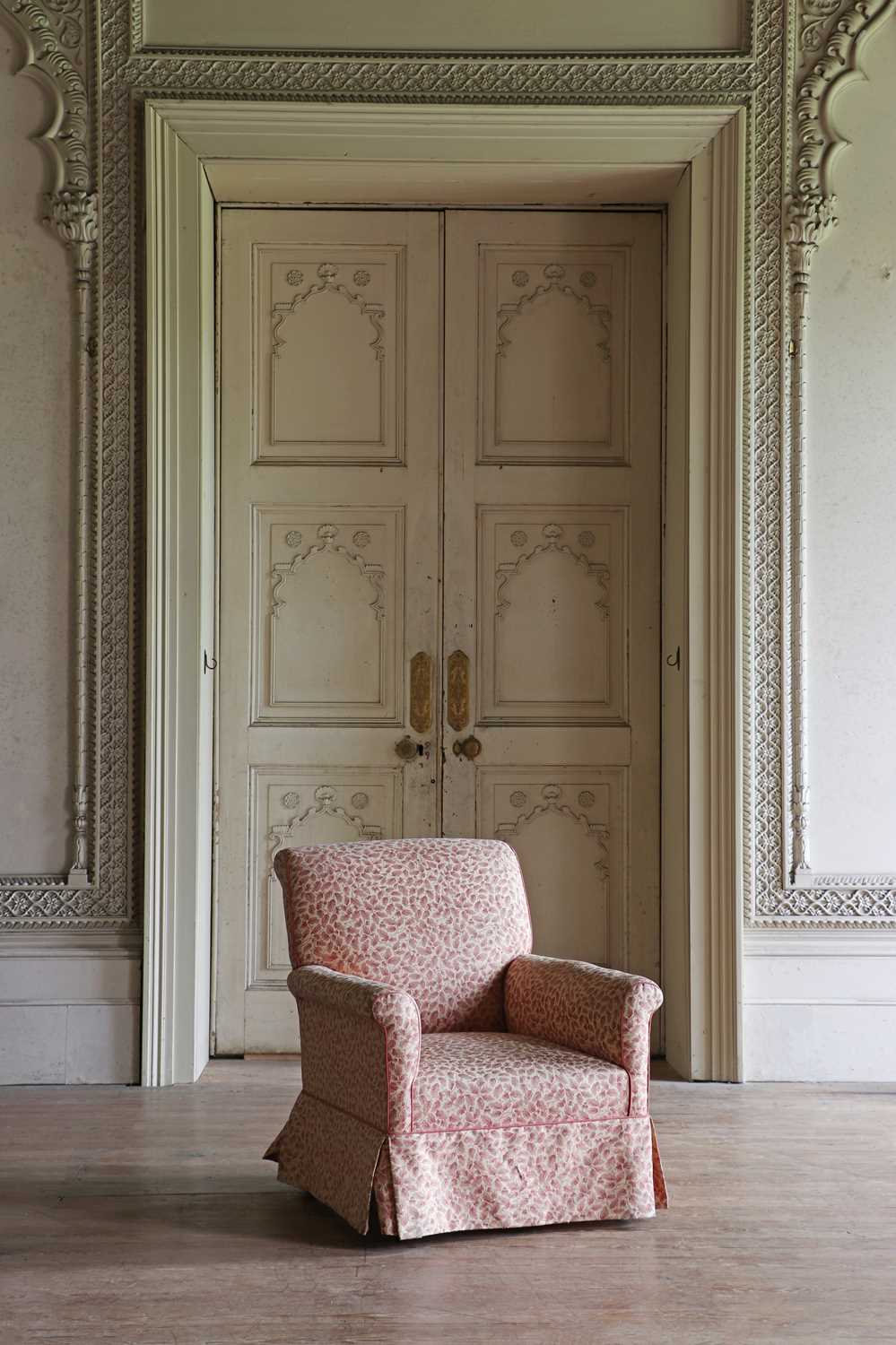 Lot 12 - A Victorian mahogany-framed upholstered armchair by J Mills