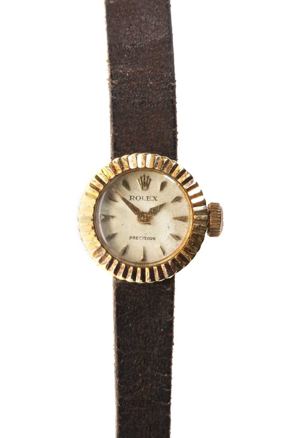 Lot 434 - An 18ct gold ladies' Rolex Chameleon mechanical strap watch