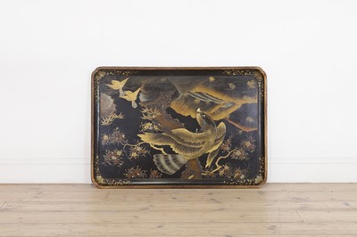 Lot 152 - A gilt and lacquered tray table
