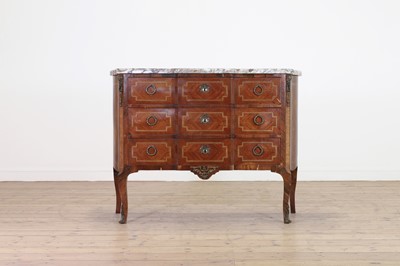 Lot 318 - A Transitional-style kingwood and tulipwood commode