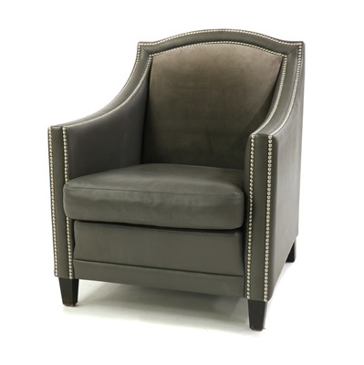 Lot 362 - A Roche Bobois grey leather armchair