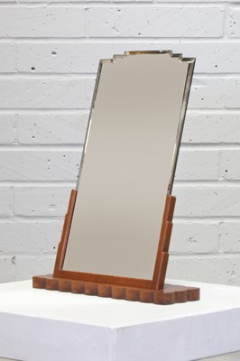 Lot 148 - A satin oak Art Deco table mirror