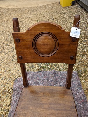 Lot 408 - An Arts and Crafts walnut metamorphic library chair